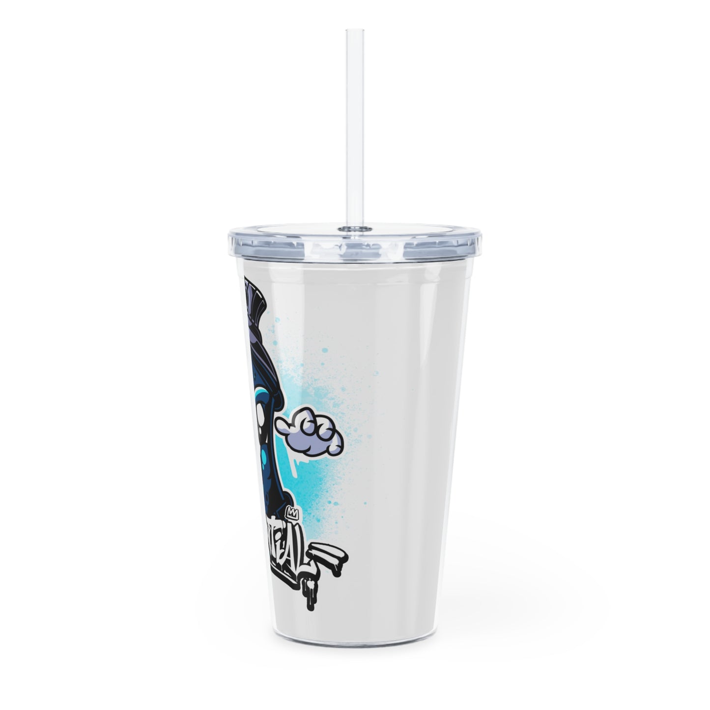 Konfidential Spray Can Plastic Tumbler with Straw