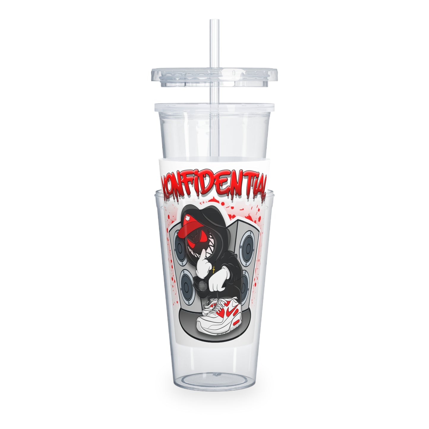 Konfidential Demon Boy Plastic Tumbler with Straw