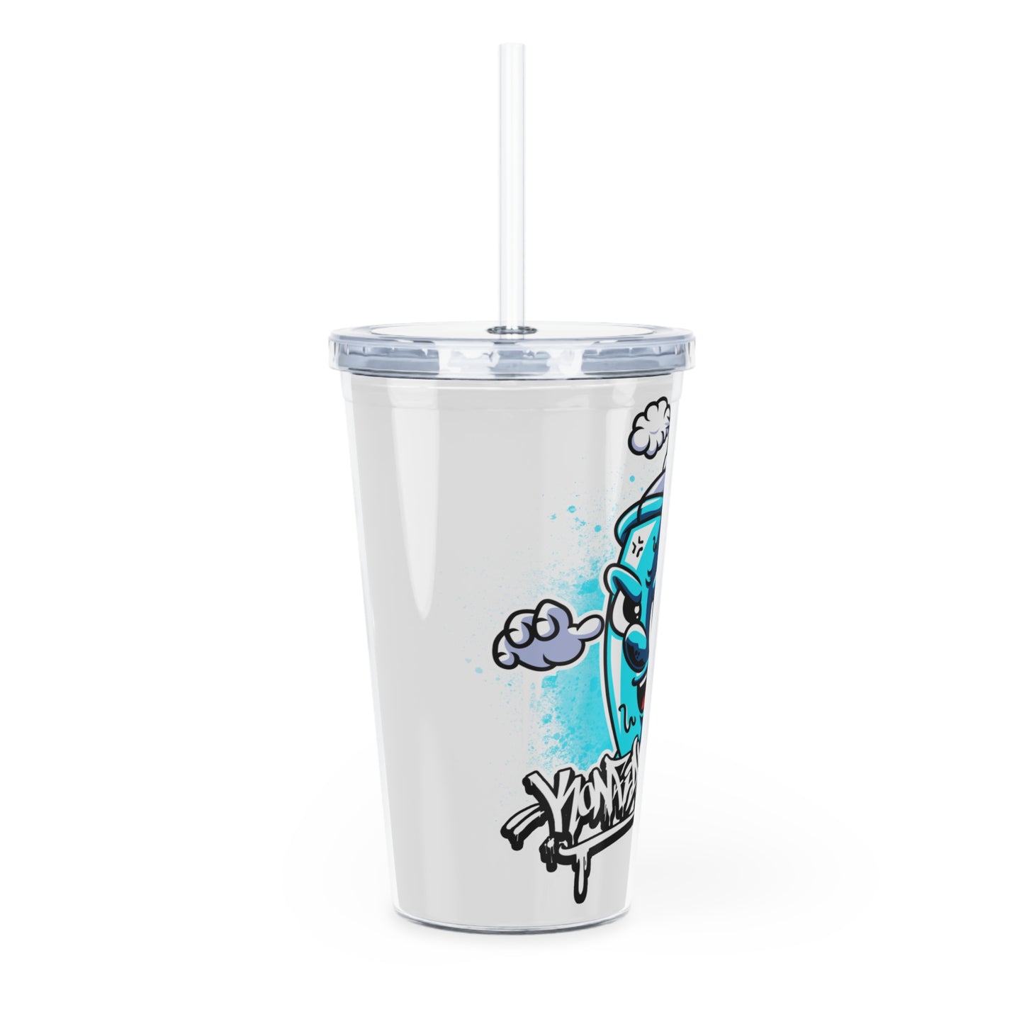 Konfidential Spray Can Plastic Tumbler with Straw