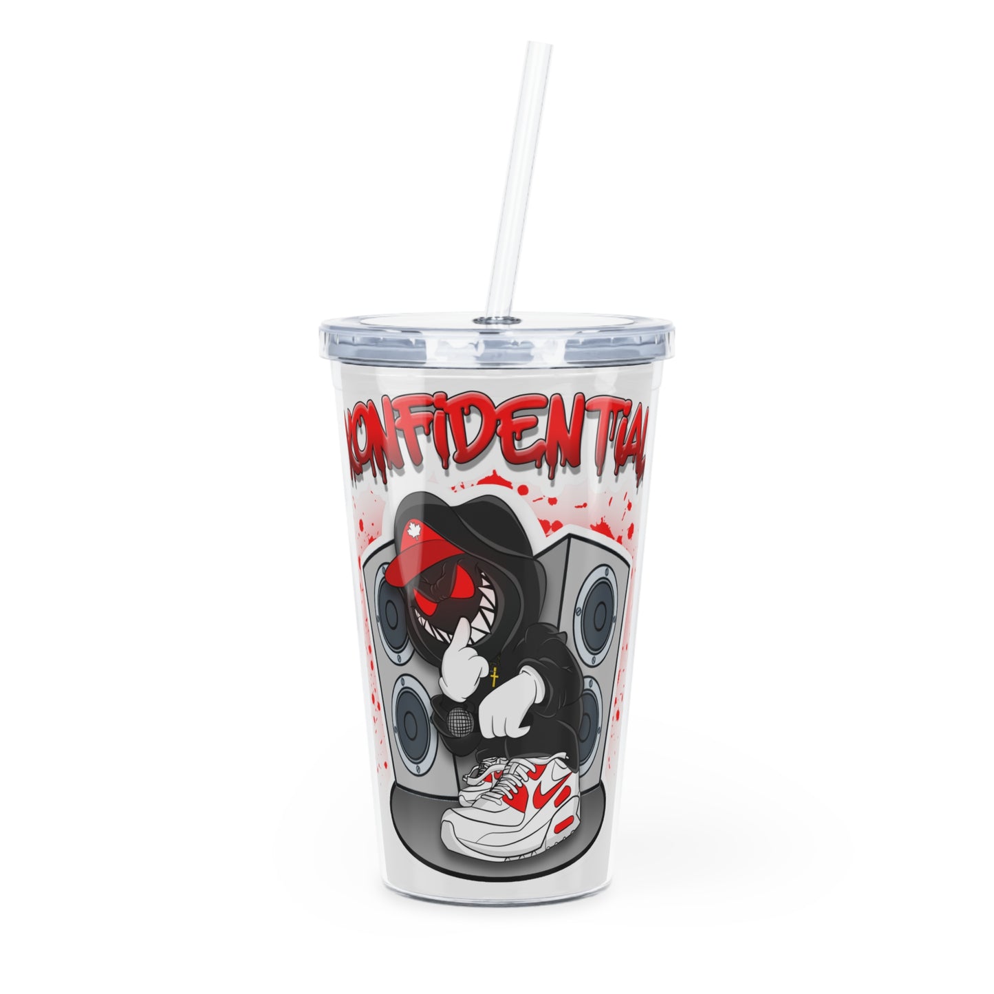 Konfidential Demon Boy Plastic Tumbler with Straw