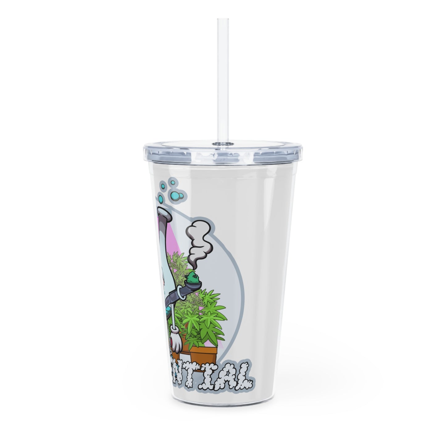 Konfidential Smokers Only Plastic Tumbler with Straw